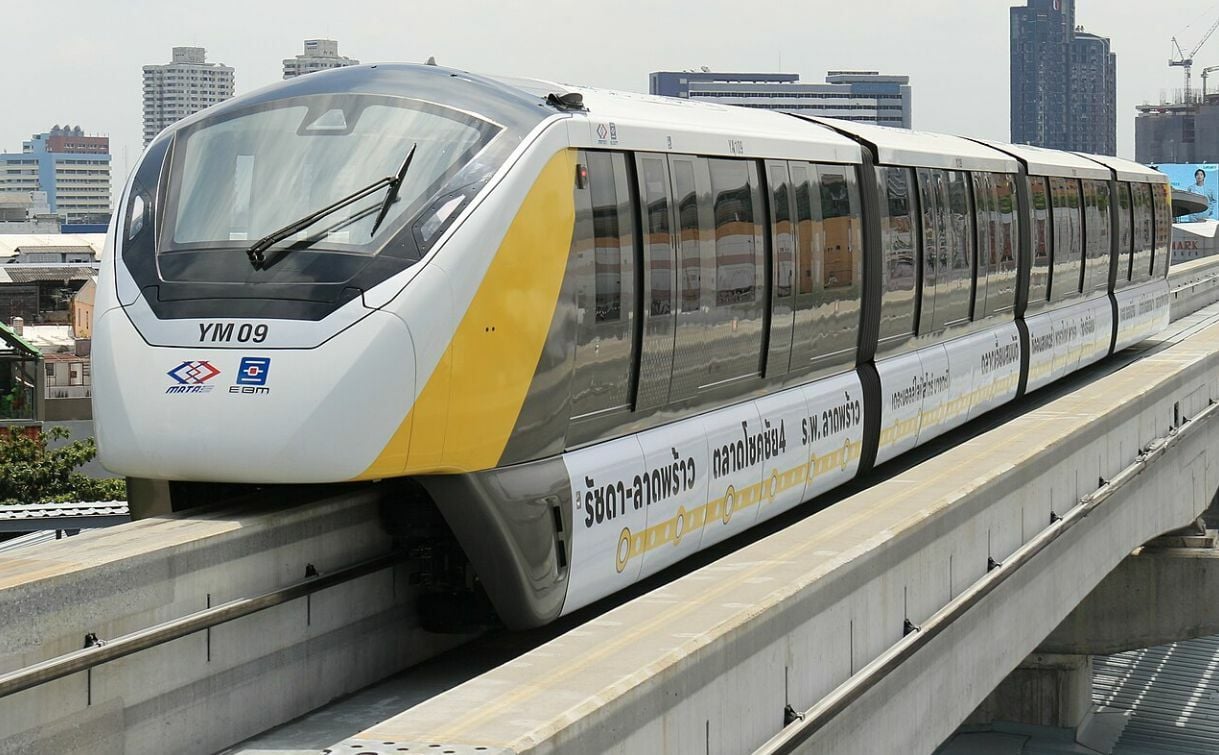 曼谷黄色线MRT轻轨路线图、沿途站点、费用票价（2024年最新）