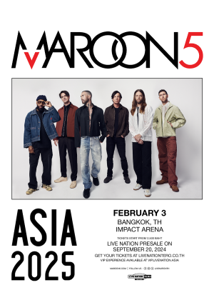 Maroon 5亚洲巡回演唱会曼谷站|魔力红Asia Tour 2025泰国