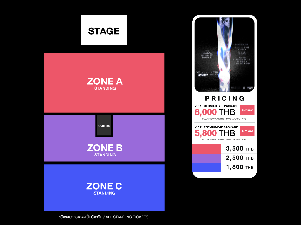 NIKI 2025 曼谷演唱会座位图